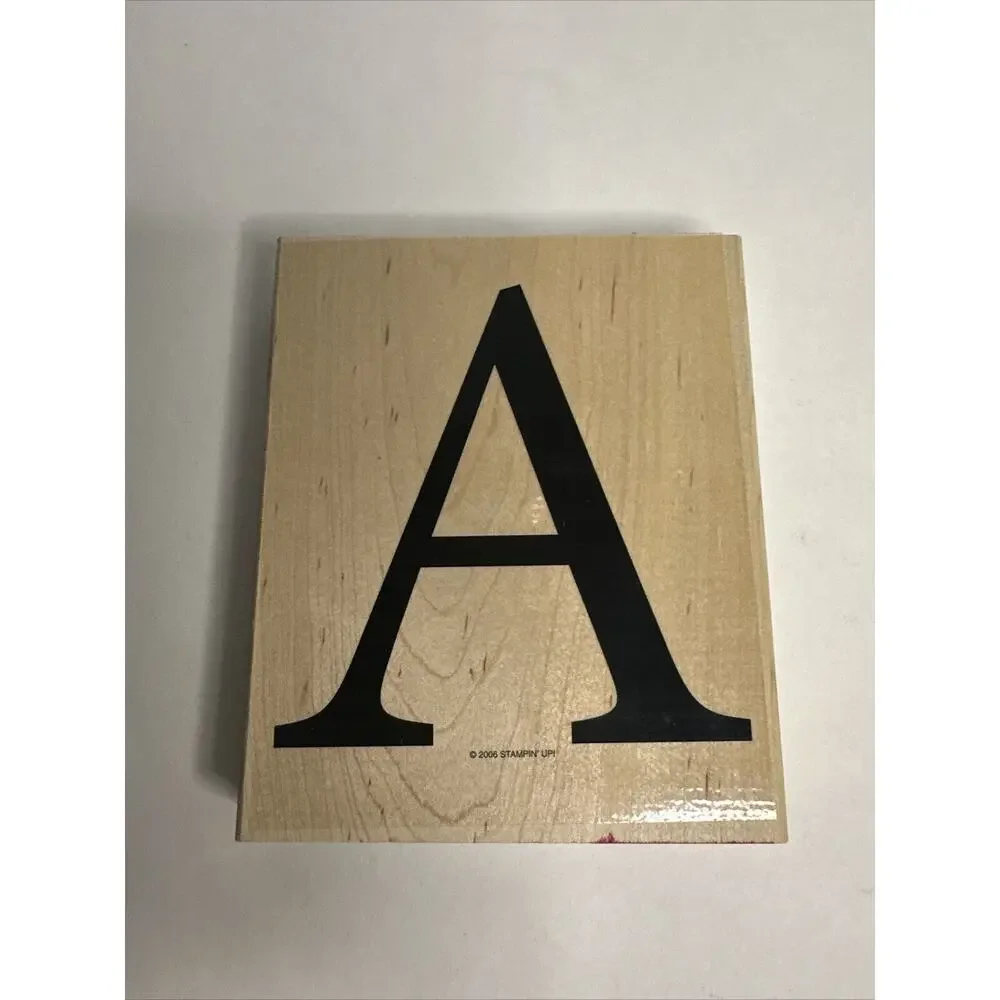 Stampin Up Monogram A Upper Case Capital “A” Large Upper Case‎ Wood Stamp No Box